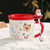 Christmas Ceramic Cup Souvenir Mug Creative Gift Box with Lid Spoon Couple Water Cup Christmas Gift Cup