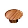 Household Solid Wooden Tray High Foot Plate Cake Display Tray  Wedding Party