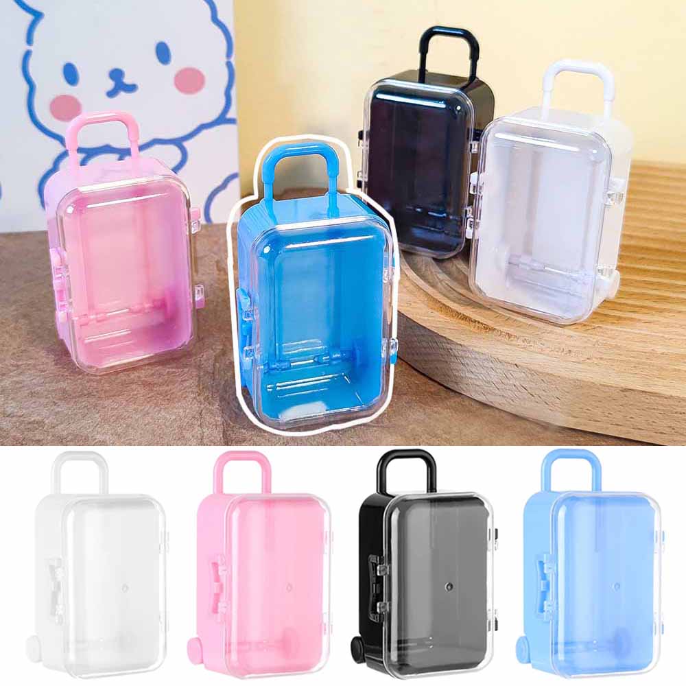 Mini Maleta Joyero Estuche de Almacenamiento Maleta de Ruedas Transparente Caja de Dulces Caja de Dulces de Boda Organizador de Carrito Pequeño Maleta de Viaje Nuevo
