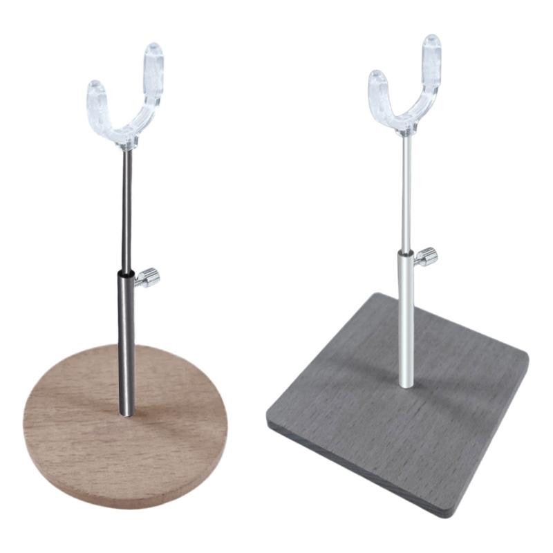 Versatile Doll Holder for Various Sizes Including Wooden Base Construction for Safe Use