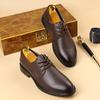 New Men's Business Casual Genuine Leather Shoes, Breathable Lining, Non-Slip Wear-Resistant Sole, Fashion Gentleman Formal Shoes