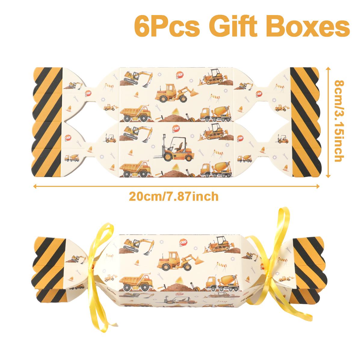 

Engineering Vehicle Candy Box Gift Box Construction Birthday Party Decor Kids Boy Birthday Party Supplies Favors Baby Shower 6pcs