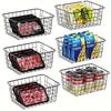 2/4 Stück Metall Draht Aufbewahrungskörbe Schwarz Vintage Metall Aufbewahrungsbox für Küche Büro Tisch Schreibtisch Organizer Spielzeug Aufbewahrungskörbe