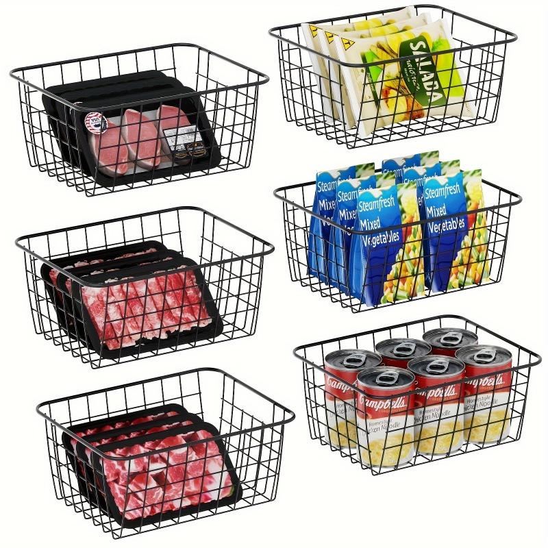 2/4pcs Metal Wire Storage Baskets Black Vintage Metal Storage Box for Kitchen Office Table Desk Organizer Toys Storage Baskets