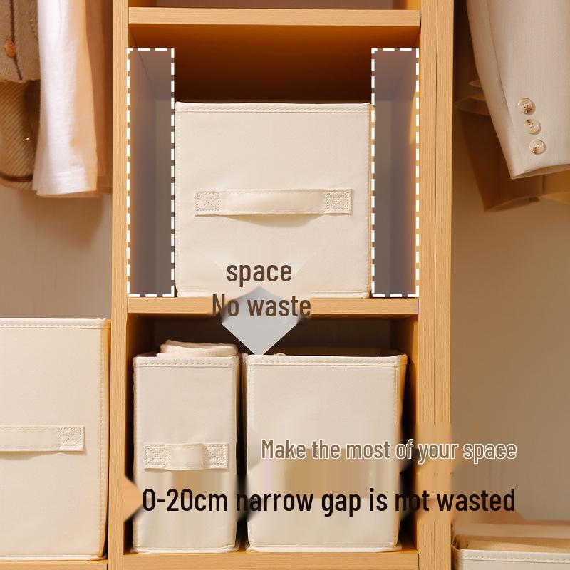 Anqin Foldable Narrow Storage Box - White Fabric