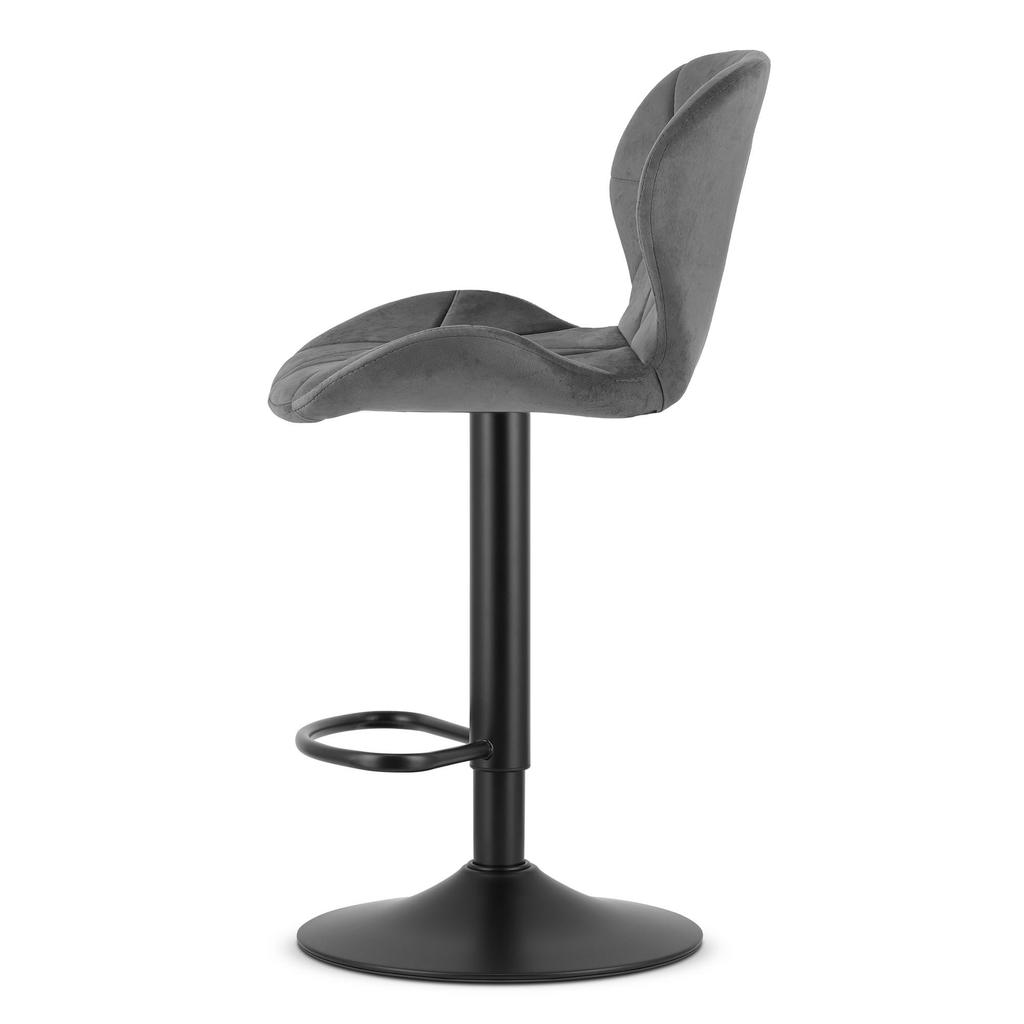 WEST Stool - Gray Velvet / Black Base X 2