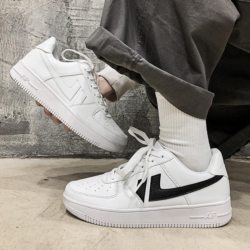 Men's Shoes Classic Air Design Full Grain Genuine Leather Casual Shoes Trendy and Versatile Small White Shoes Thick Sole In