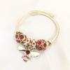 18K Gold Bee Pendant Bracelet with Zircon Rhinestones in Titanium Stainless Steel