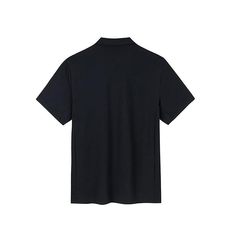 Li-Ning Embroidered Logo Polo Shirt Breathable Sports Short Sleeve T-Shirt Men tops Black APLU251-1