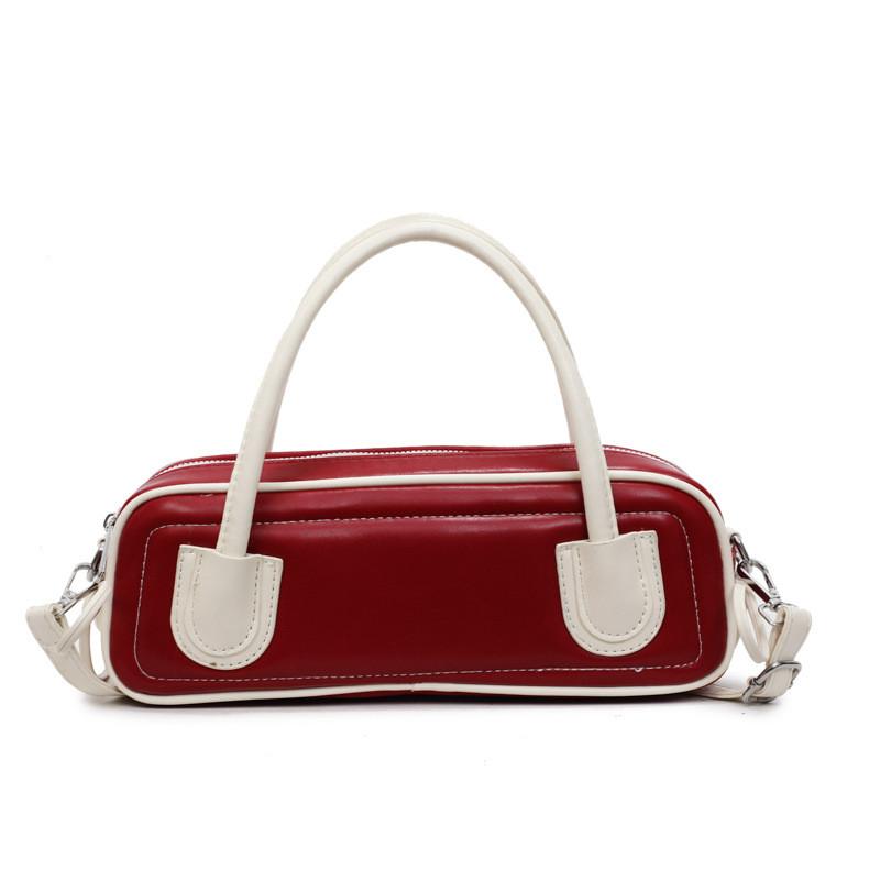 Minimalist Pu Crossbody Bag For Women With Contrasting Color Details For Daily Use