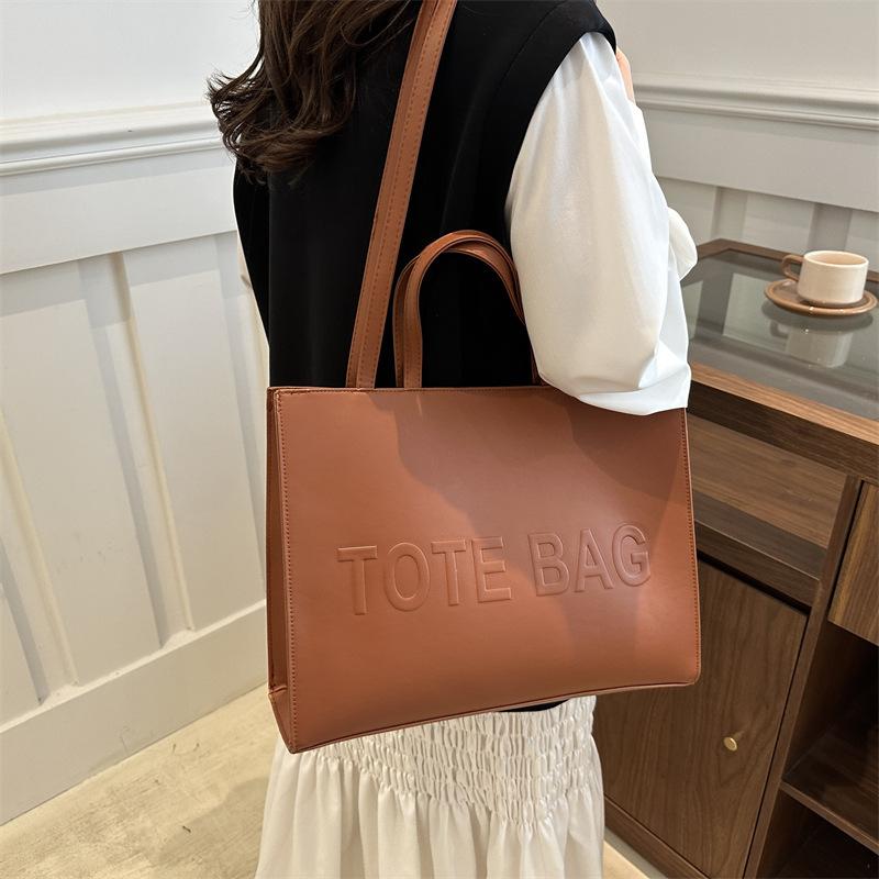 Simple Retro Large-capacity Tote Bag Women's 2025 Autumn New Casual Fashion Shoulder Bag Class Commuter Bag