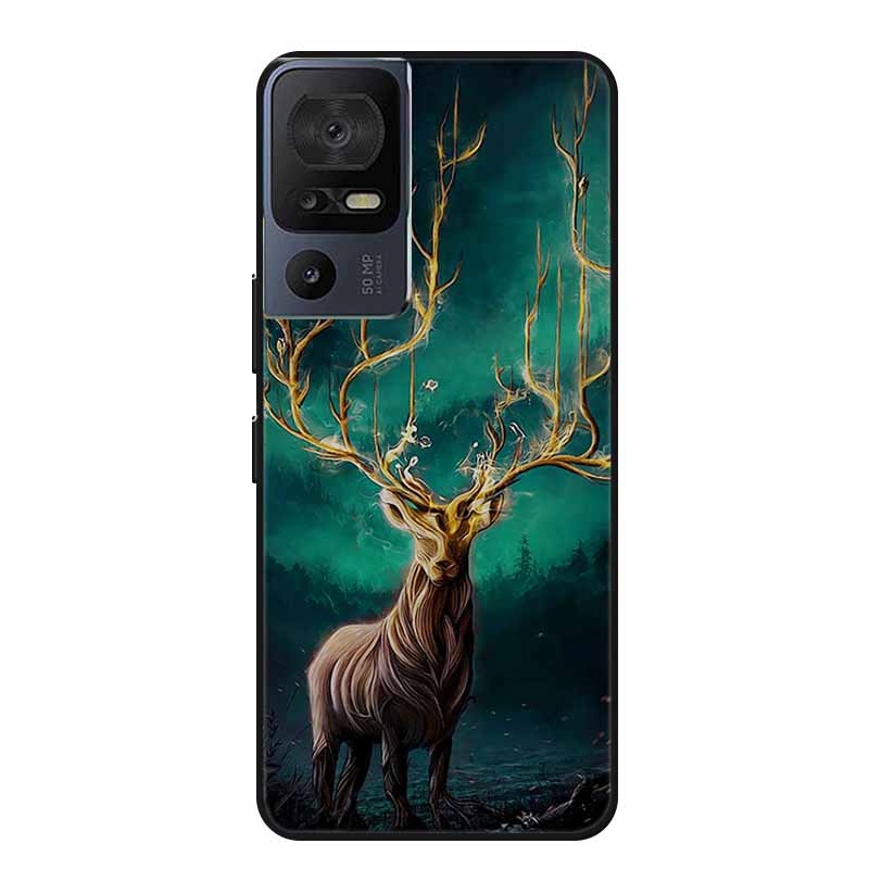 Für TCL 40 SE Handyhülle 40SE Hülle Schwarzes Silikon Weiche Rückseite Hülle Für TCL 40 SE Hülle Funda Für TCL40SE Capa 6.75" Schale