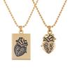 2Pcs Creative Heart Shape Splicing Pendant Couple Necklace Lover Jewelry Gift