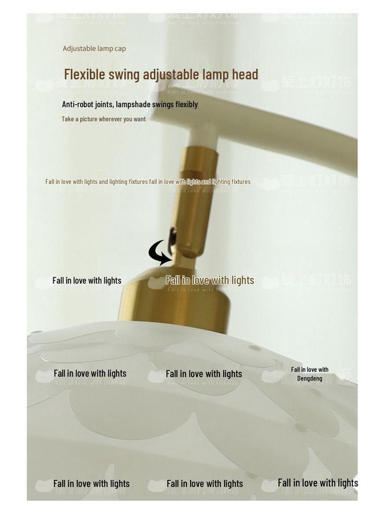 Elegant Cream Floor Lamp with Table and Storage - Perfect for Bedroom or Living Room Décor.