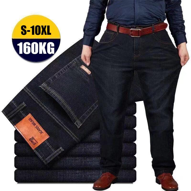 Herren Übergröße Jeans Plus Size Denimhosen Koreanische Mode Herren Baggy Casual 10XL Streetwear Weite Jeans Herrenhosen Herrenbekleidung