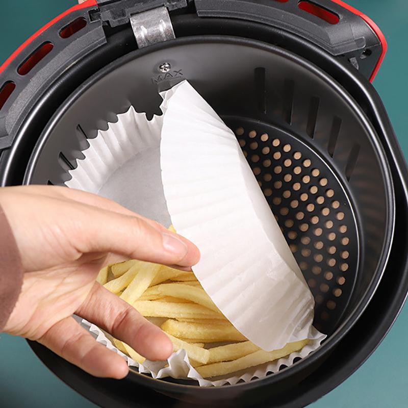 50 Stück Fritteusen Einwegpapier Antihaft Fritteusen Backpapier Rund Fritteusen Papier Einlagen Papier Küchenzubehör