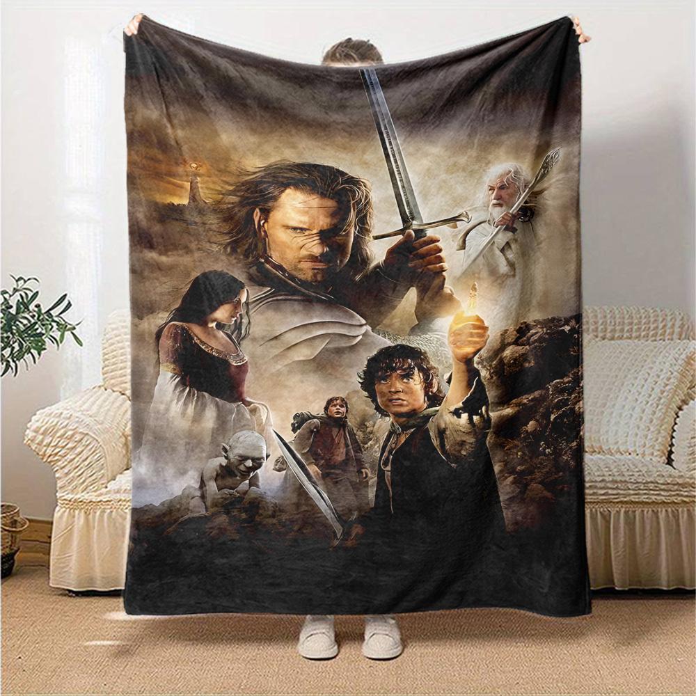 1pc Middle-earth Lord of the Rings Flannel Blanket Soft Warm Throw for Home, Office, Travel, All-Season Cozy Bedding GiftL1114