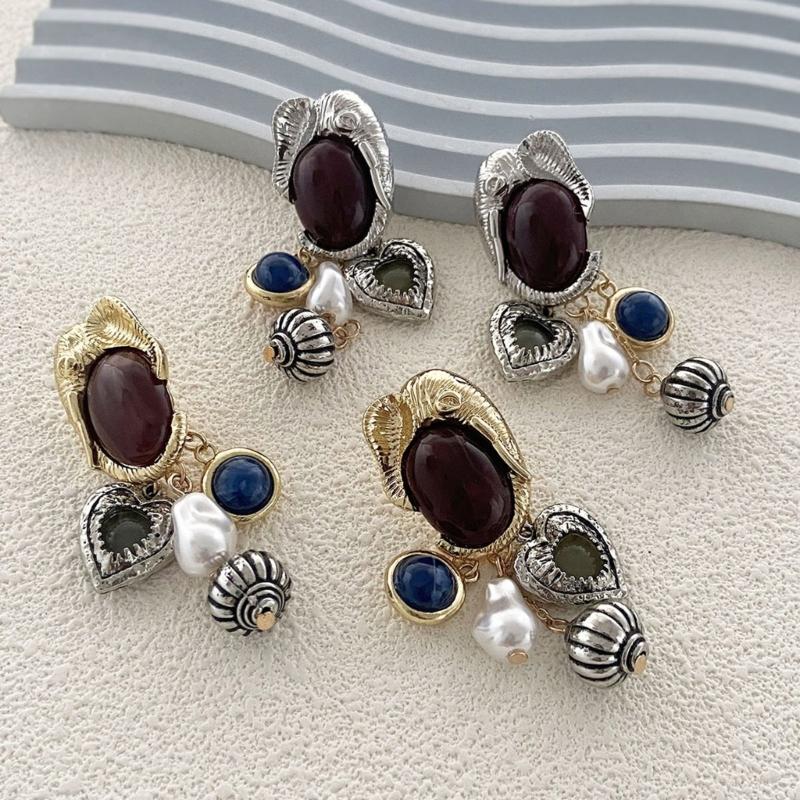 Retro Ethnic Style Drop Earrings Jewelry Irregular Geometric Ear Pendant Retro Ethnic Style Earrings for Fashionistas