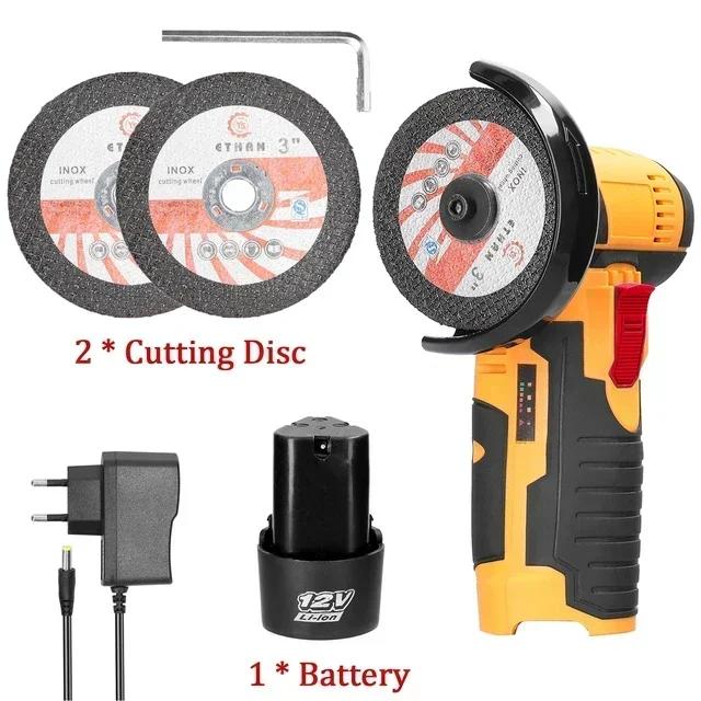 12V Cordless Electric Angle Grinde Mini Polishing Grinding Machine Diamond Cutting Power Tool for Metal and Stone Projects