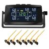 Reifendruckkontrollsystem mit 6 Sensoren USB/Solar TPMS Reifentemperaturmonitor für Wohnmobil Anhänger LKW