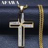 Catholic Crucifix Cross Necklace for Women Men Stainless Steel Christian Religious Male Chain Jewelry Colar Masculino N4943