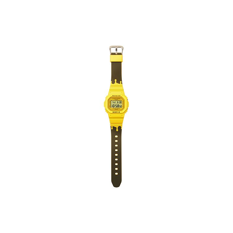 Casio Square Honey Jar Gift Box Special Back Engraved Watch Electronic Movement Resin Strap Unisex Watches Yellow SLV-22B-9PFH
