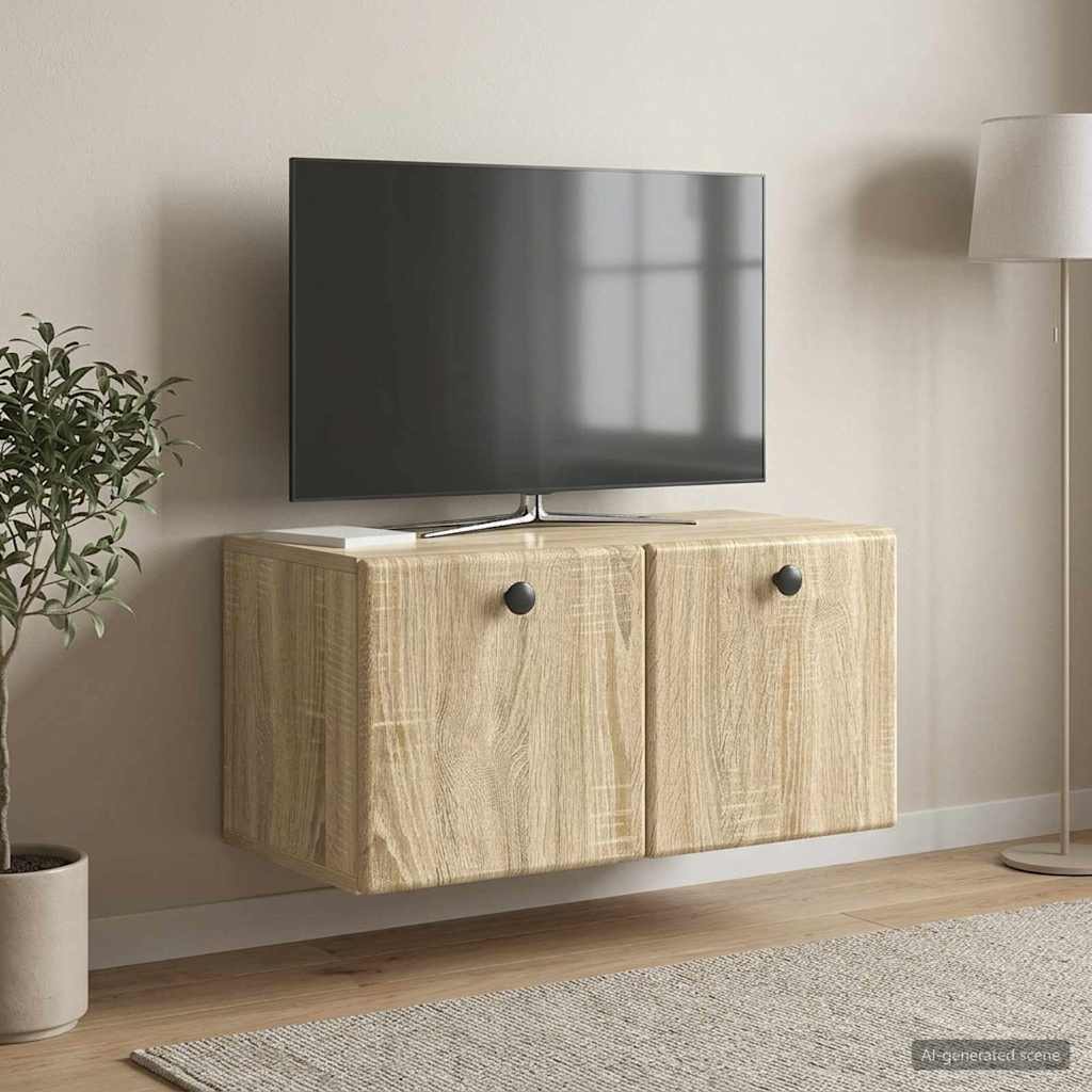 Wall Mounted TV Cabinet 59.5 x 31 x 30 cm Sonoma Oak