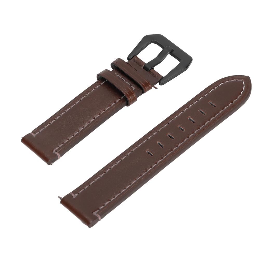 Smartwatch Band Strap 20mm Width Vintage Leather Wrist Watchband with Stainless Steel Buckle for Amazfit GTS