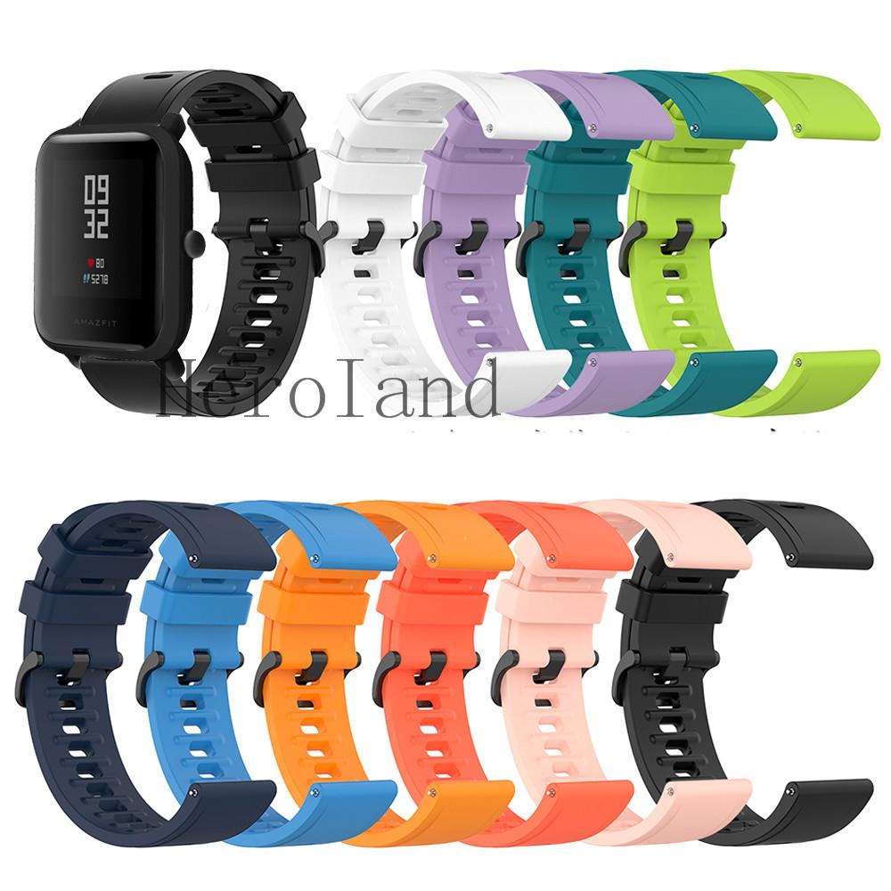 20MM Silicone Watch Strap For Xiaomi Amazfit Bip U S lite Pop Smart Band Bracelet WirstStrap For Amazfit GTS 2 2e Mini Belt hot