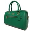 Used 9726 Roan Satchel 79946 7922 Cross Grain Calfskin 2-Way Shoulder Bag Crossbody with Metal Logo Green Unisex from