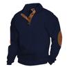 Men's Stand Collar Long Sleeve Sweatshirt Jacquard Knit Pullover Casual Outdoor Top