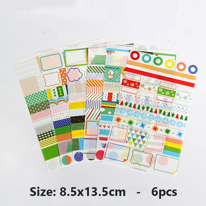 5pcs/6pcs Cute Cartoon Rabbit Animals Sticker PVC Diary Sticker Scrapbook Decoration Stationery Stickers for Cup Mobile Phone