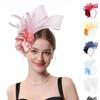 Hot-selling Horse Racing Festival Bridal Mesh Jewelry Feather Head Flower Hair Jewelry Non-woven Headdress Banquet Top Hat
