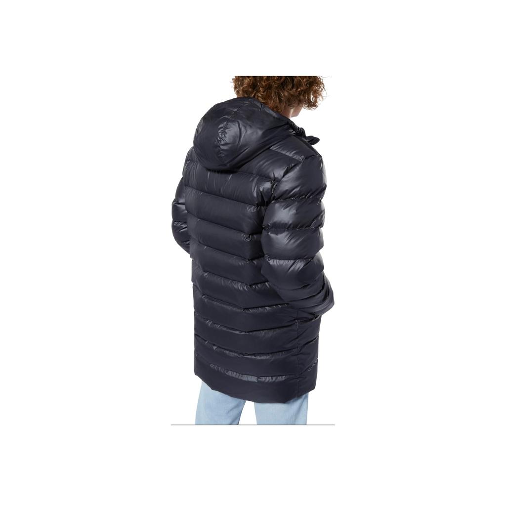 Reebok Hooded Solid Color Loose Mid-Length Down Jacket Men Outerwear Black DY6007