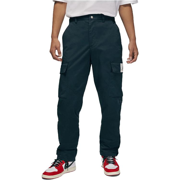 Jordan Solid Color Logo Snap-Front Casual Pants Men Bottoms Black DQ7343-010