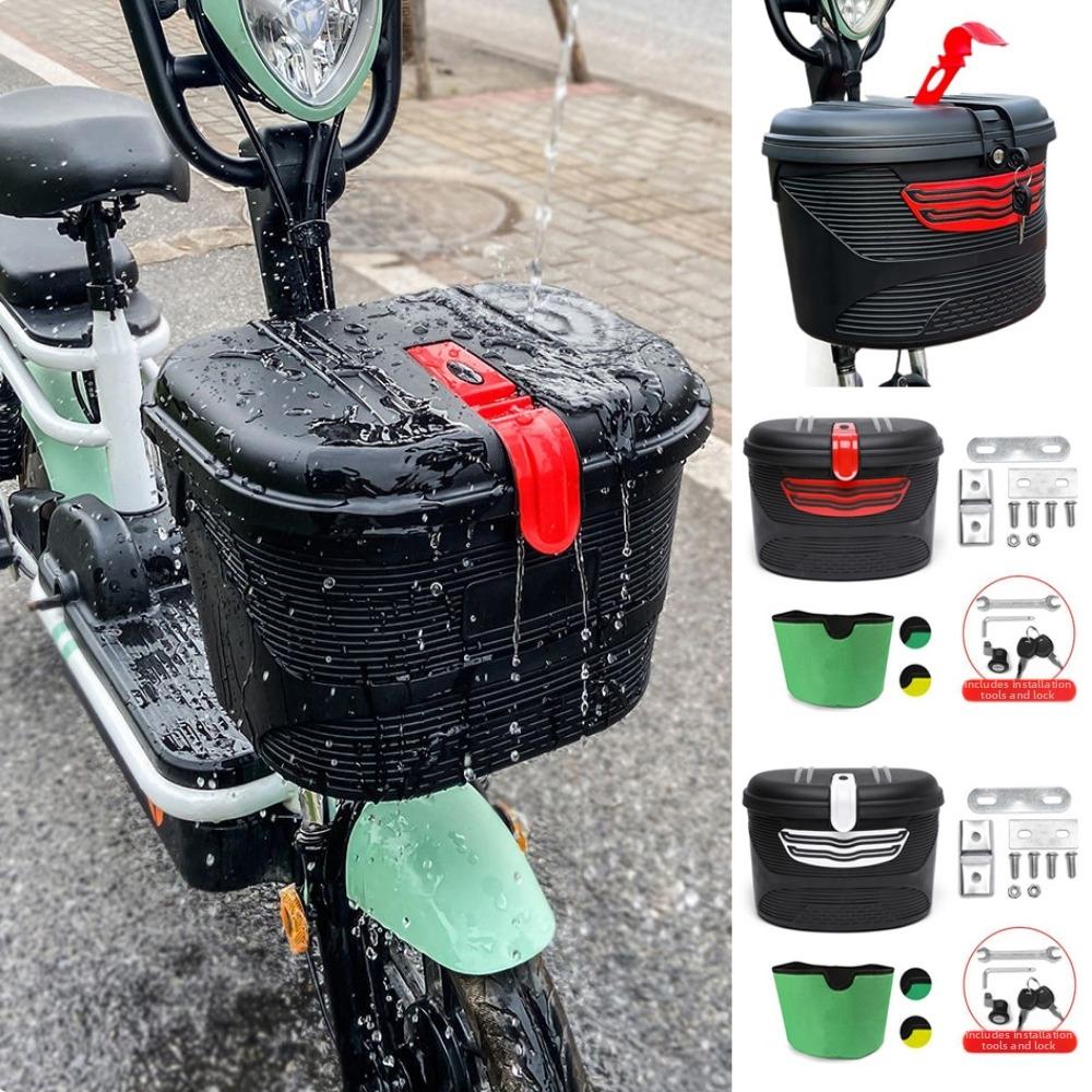 Plastic Electric Scooter Basket Large Capacity Anti-theft Baskets Replacement