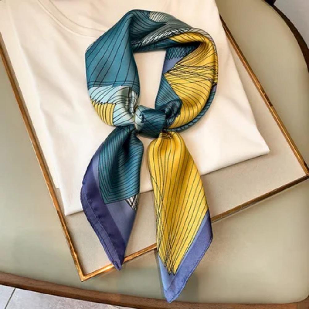 2025 Summer Luxury Brand Silk Scarf Square Women Shawls And Wraps Fashion Office Small Hair Neck Hijabs Foulard Scarves 70*70cm
