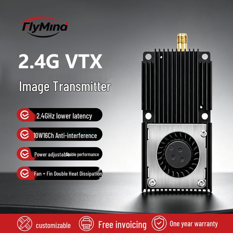 2.4GHz 10W High-Power Video Transmitter, 16CH FPV Analog Module for Racing Drones