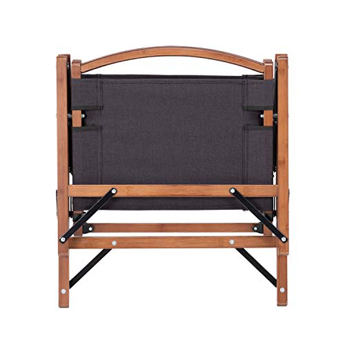 BUNDOK Low Style Chair BAMBOO Black BD-114BK Foldable Natural Material A. Black (BD-114BK)