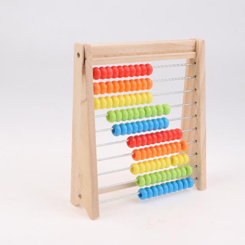 1 Set Number Alphabet Card Preschool Math Learning Wooden Educational Math 10-Row Counting Toy 100 Beads With Counting Sticks