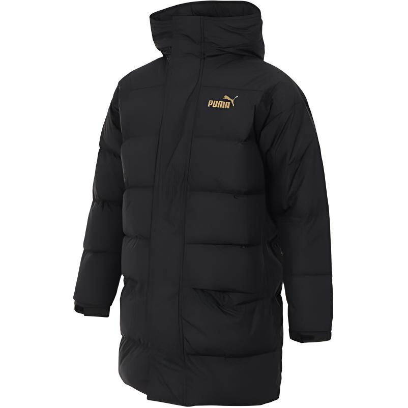 

Puma Exclusive Brand Logo Letter Duck Down Drop Shoulder Mid-Length Long Sleeve Down Jacket Unisex Jacket Black 625614-51 S