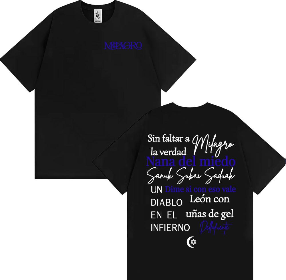 Rapper Dellafuente Nana Del Miedo Printed Tshirts Unisex WOMEN Harajuku Gothic Oversized T Shirts High Quality 100 Cotton Tshirt