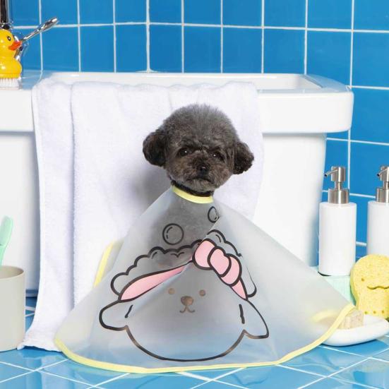 Pet Cloak Cartoon Pattern Waterproof Frosted Surface Clothes Dog Haircut Jacket Facial