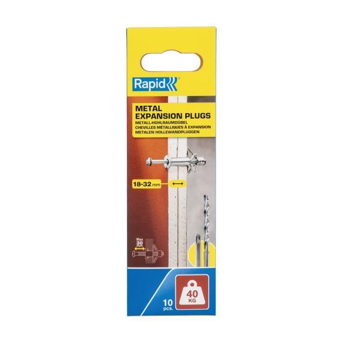 Expansion Anchors - RAPID - Metal for Plasterboard 18-32mm - Set of 10 - Max Load 40 Kg - (5001551)