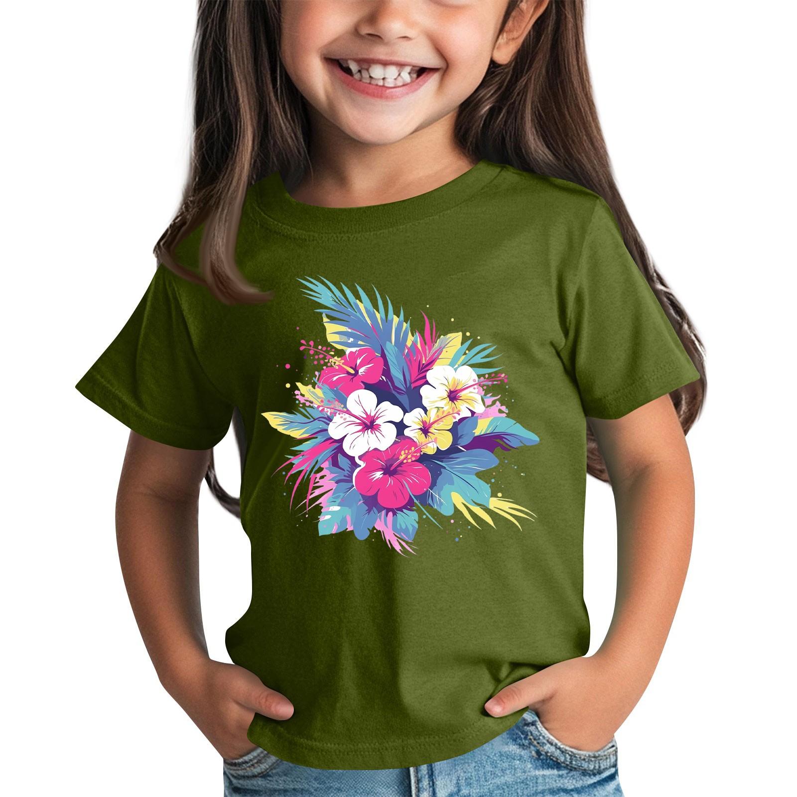 

Детская модная повседневная футболка с круглым вырезом и короткими рукавами 100 армия зеленый