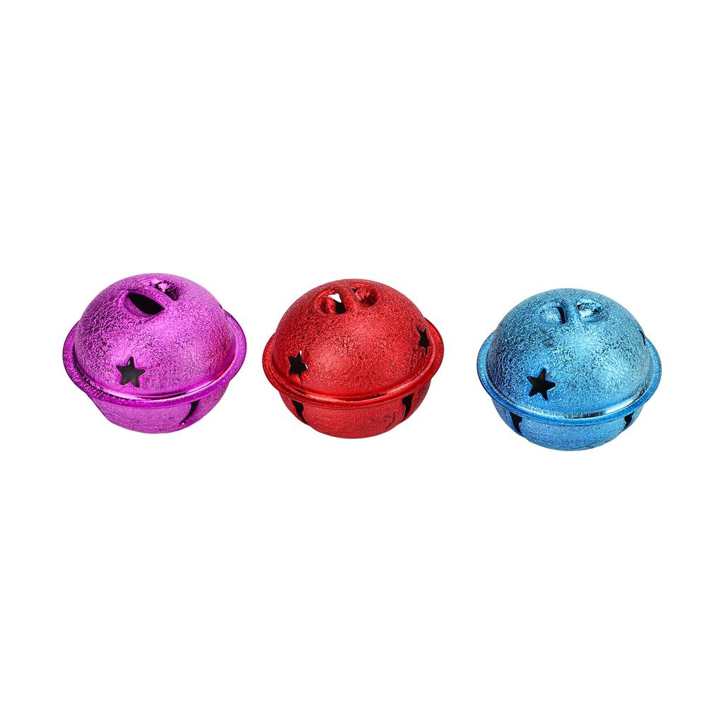15pcs Jingle Bells Colorful 40mm Iron Material Painted Hollow Pentagram DIY Matte Craft Bells for Jewelry Pendants