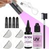 UV lampa Sada pro prodlužování vlasů Rychleschnoucí UV lampa 30 g UV lepidlo na vlasy 30 ml Odstraňovač lepidla Ochrana proti UV záření Kompletní sada náhradních nástrojů pro salon i domácnost