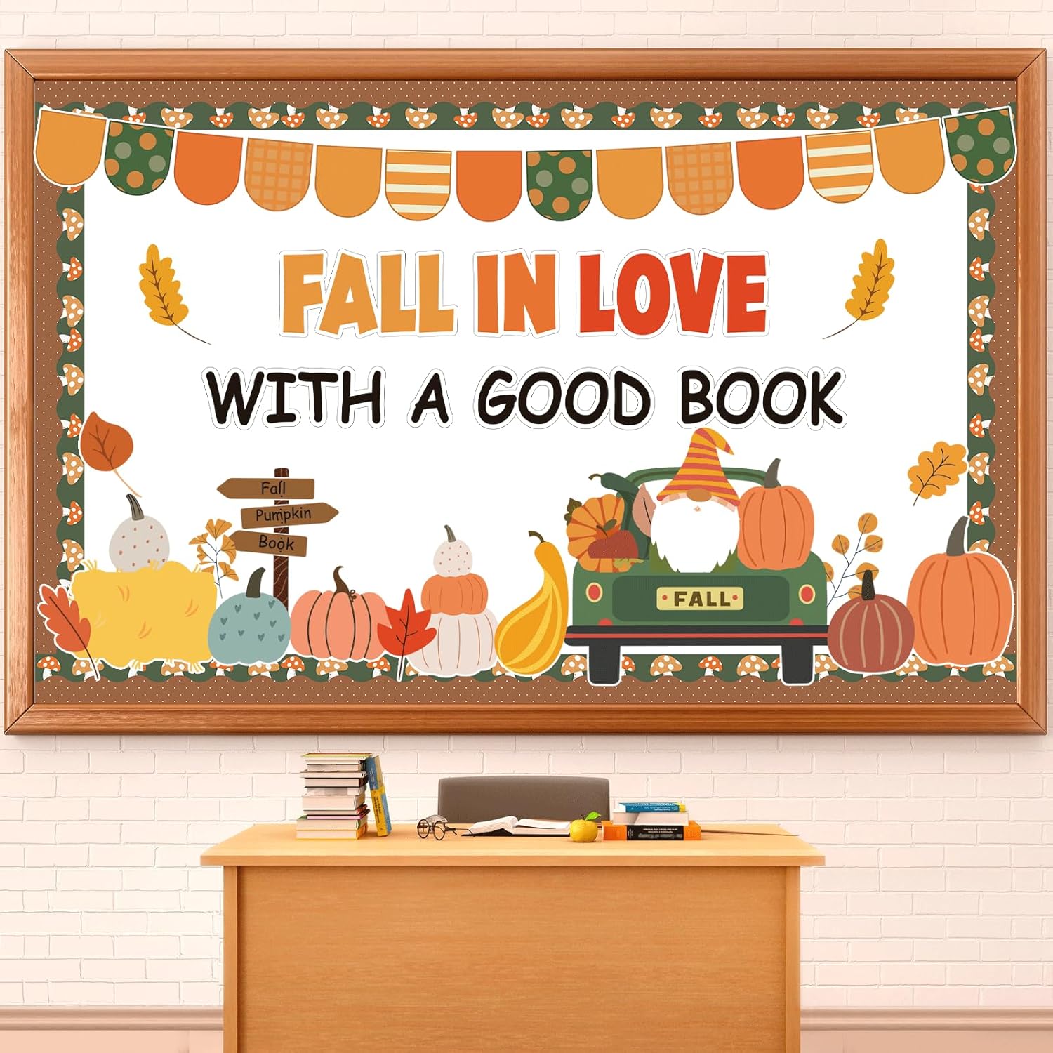 Thanksgiving Reading Bulletin Board Decorations Thanksgiving Pumpkin Classroom Decors Autumn Maple Leaves Pumpkin Paper Cutouts for Home Library