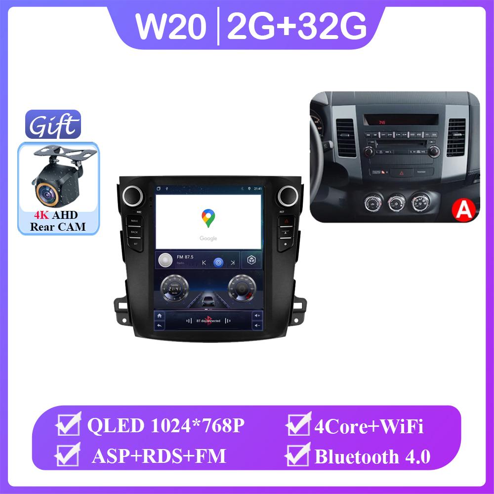 

9,7 дюйма для Mitsubishi Outlander Xl 2 2008-2011 Android 14 автомобильный радиоприемник мультимедиа видеоплеер навигация GPS 4G WIFI DSP 2din