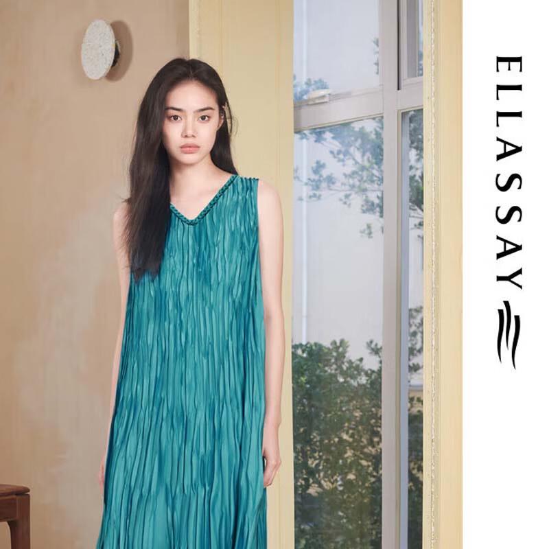 

ELLASSAY Loose Sleeveless Pleated Vest Dress S